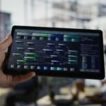 Tablet screen showing automating business processes at backend.